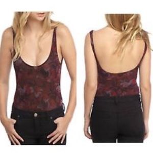 Free People So Fresh Mesh Bodysuit Freesia Merlot